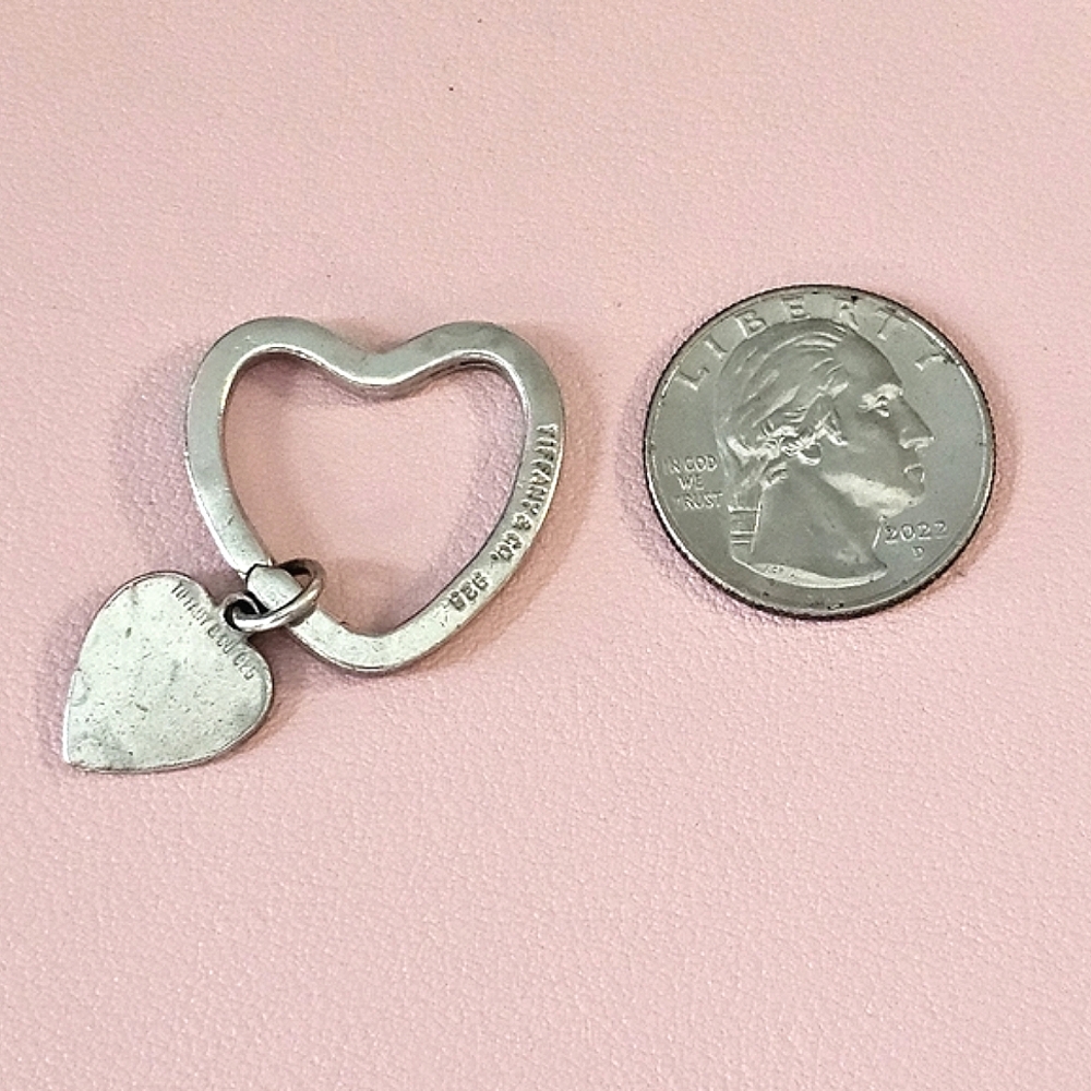 💖 Tiffany & Co. Sterling Silver 925 Heart Key Ring & Vintage Heart Charm 💖 - Picture 8 of 13
